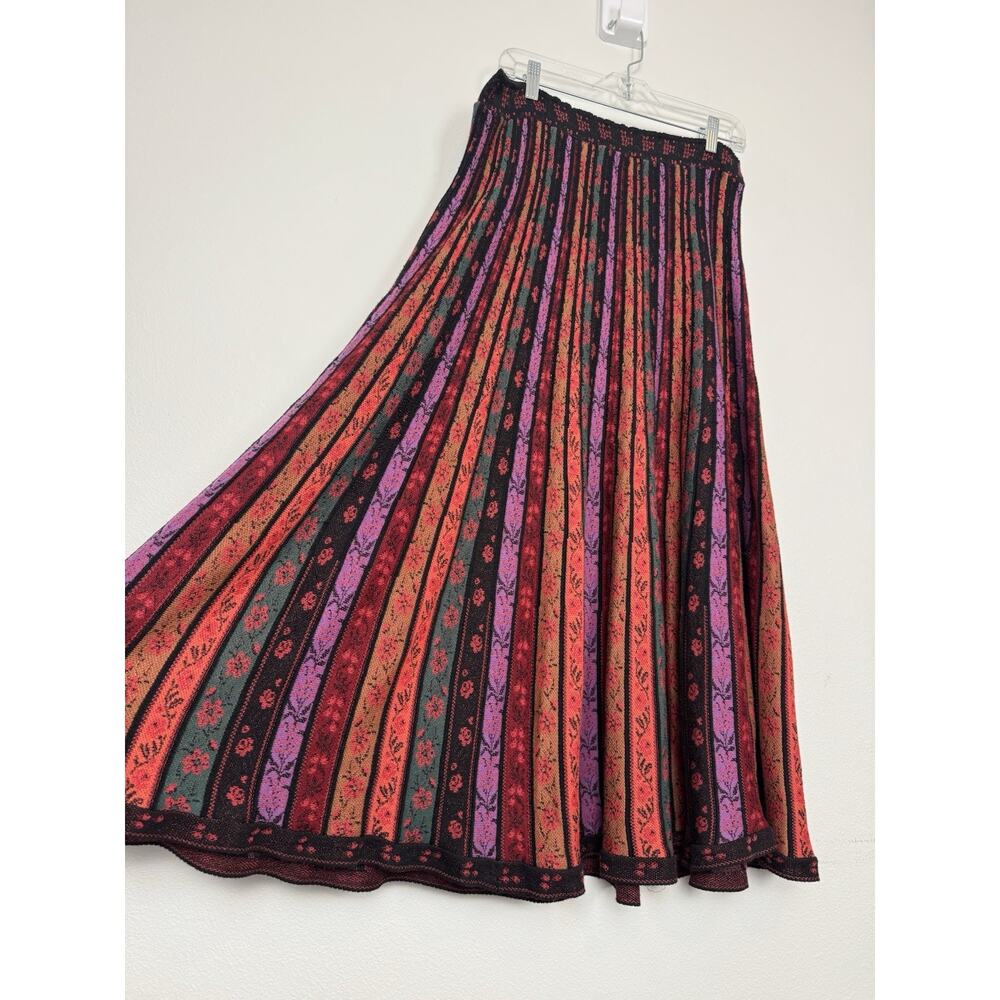 Anthropologie Cecilia Prado Pleated Midi Skirt Knit Women’s Large - Picture 5 of 11